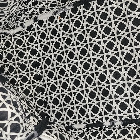 Vera Bradley Day & Night Black & White Quilted Floral Travel Tote Bag - Picture 9 of 12